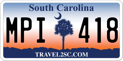 SC license plate MPI418