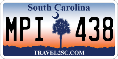 SC license plate MPI438