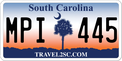 SC license plate MPI445