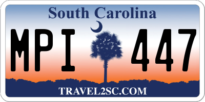 SC license plate MPI447
