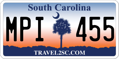 SC license plate MPI455