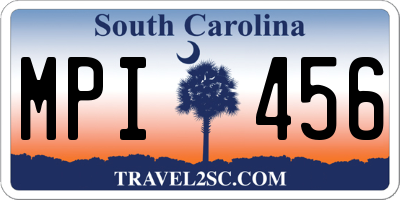 SC license plate MPI456