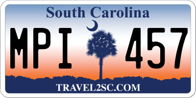 SC license plate MPI457