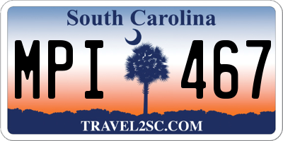SC license plate MPI467