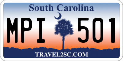 SC license plate MPI501