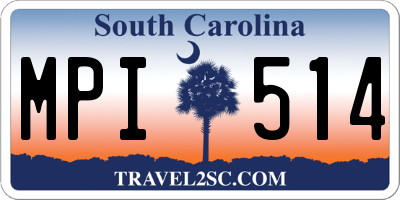 SC license plate MPI514