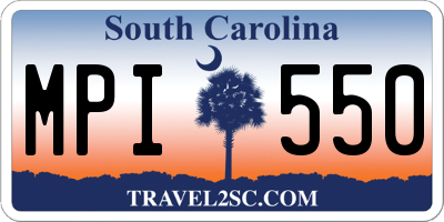 SC license plate MPI550