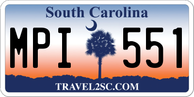 SC license plate MPI551