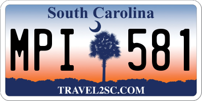 SC license plate MPI581