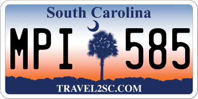 SC license plate MPI585