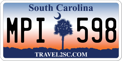 SC license plate MPI598