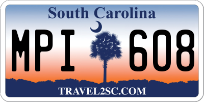 SC license plate MPI608