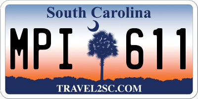 SC license plate MPI611