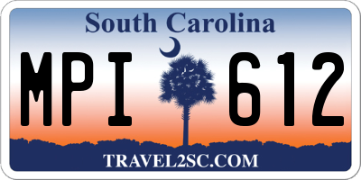 SC license plate MPI612