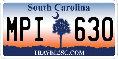 SC license plate MPI630