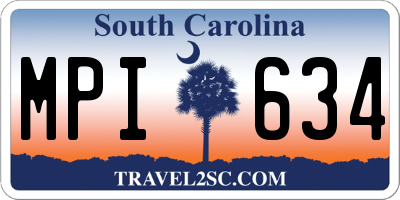 SC license plate MPI634