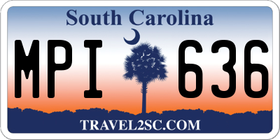 SC license plate MPI636