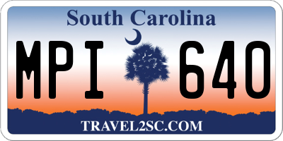 SC license plate MPI640