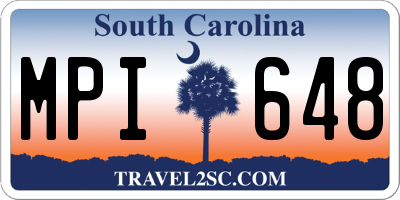 SC license plate MPI648