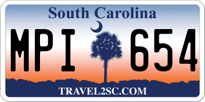 SC license plate MPI654