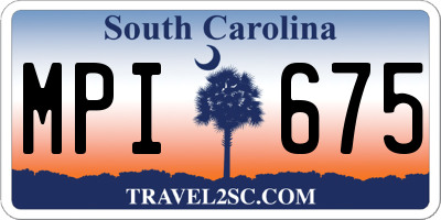 SC license plate MPI675