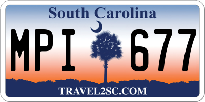 SC license plate MPI677