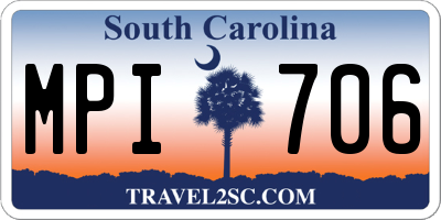 SC license plate MPI706