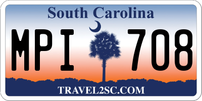 SC license plate MPI708
