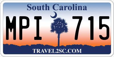 SC license plate MPI715