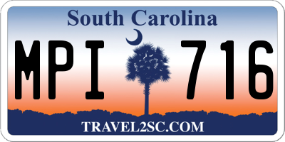 SC license plate MPI716