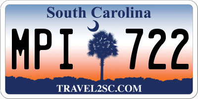 SC license plate MPI722