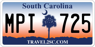 SC license plate MPI725