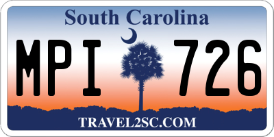SC license plate MPI726