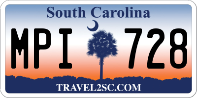 SC license plate MPI728