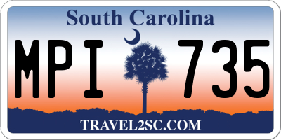 SC license plate MPI735