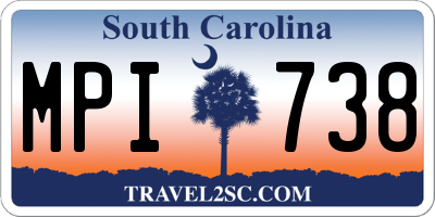 SC license plate MPI738