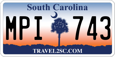 SC license plate MPI743