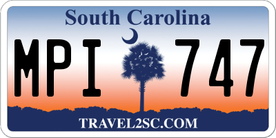 SC license plate MPI747