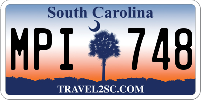 SC license plate MPI748