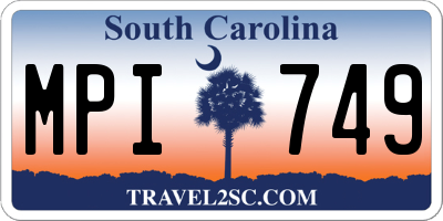 SC license plate MPI749