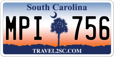 SC license plate MPI756