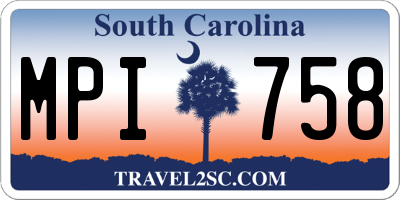 SC license plate MPI758