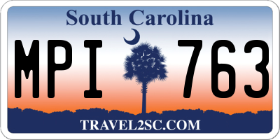 SC license plate MPI763