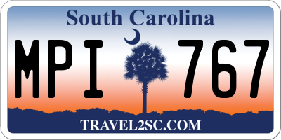 SC license plate MPI767