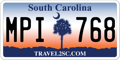 SC license plate MPI768