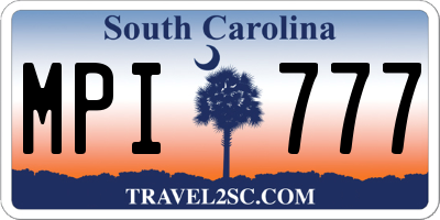 SC license plate MPI777