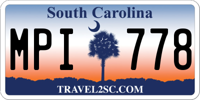 SC license plate MPI778