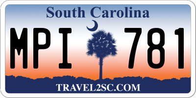 SC license plate MPI781
