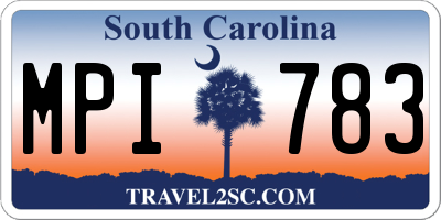 SC license plate MPI783