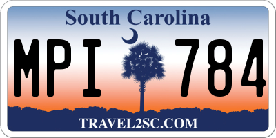 SC license plate MPI784